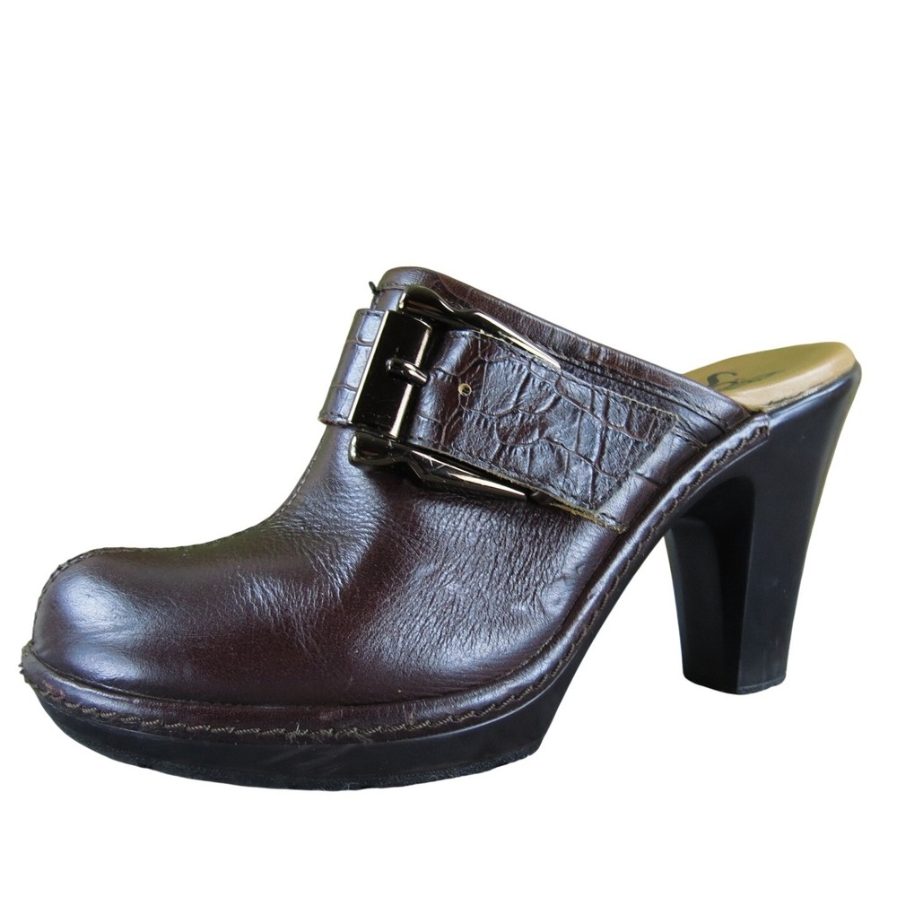Sofft Women Buckle Mule Brown Leather Pump 6 Medium Gently Used 2025